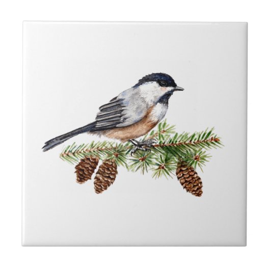 WinterChickadee Fliese (Vorderseite)