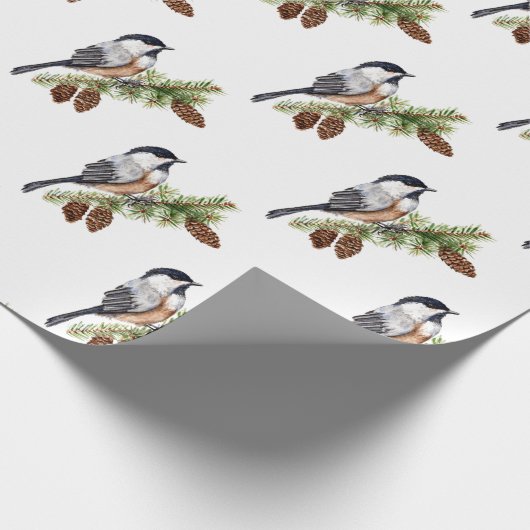 WinterChickadee Geschenkpapier (Ecke)