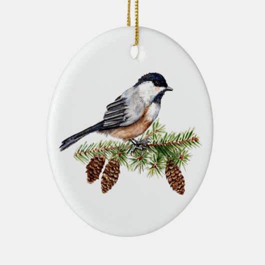 WinterChickadee Keramik Ornament (Rechts)