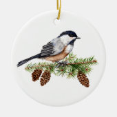WinterChickadee Keramik Ornament (Vorne)