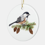 WinterChickadee Keramik Ornament (Links)
