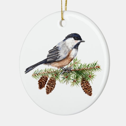 WinterChickadee Keramik Ornament (Links)