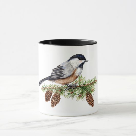 WinterChickadee Tasse (Zentrum)