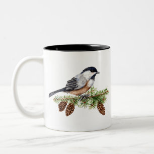 WinterChickadee Zweifarbige Tasse