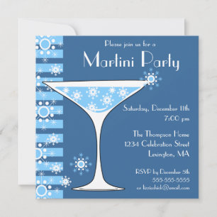 Wintercocktail Party Snowflake Martini Einladung