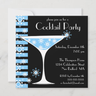 WintercocktailParty Snowflake Martini Einladung