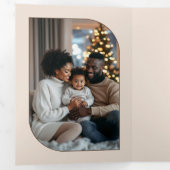 Wintercocococoa Gemütliche Vibes Retro Weihnachtsf Dreifach Gefaltete Urlaubskarte (Innen Erste Seite)