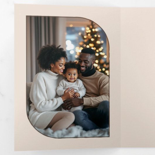 Wintercocococoa Gemütliche Vibes Retro Weihnachtsf Dreifach Gefaltete Urlaubskarte (Innen Erste Seite)