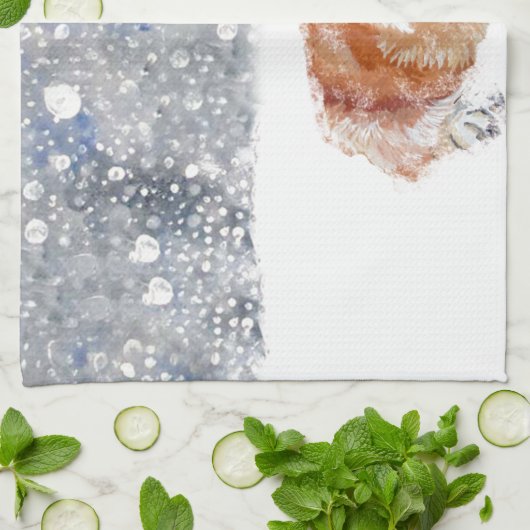 WinterCorgi Küchentuch (Gefaltet)