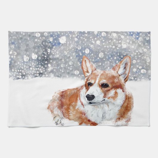 WinterCorgi Küchentuch (Horizontal)