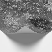 Winterdämmerung Nächte Silber Berries & Schneefloc Geschenkpapier (Ecke)