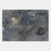 Winterdämmerung Night Sky Silver Snowfall Geschenkpapier Set (Vorderseite 2)