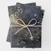 Winterdämmerung Night Sky Silver Snowfall Geschenkpapier Set (Beispiel)