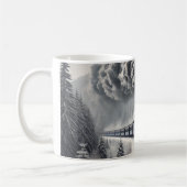 Winterdampfzug - Klassische Vintage Lokomotive Kaffeetasse (Links)