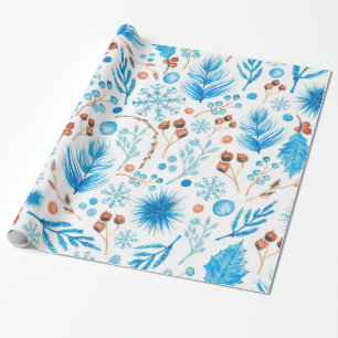Winterdekoration, dekorative Weihnachtsblätter us Geschenkpapier
