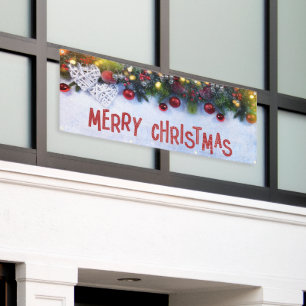 Winterdekorationen Frohe Weihnachten im Freien Banner