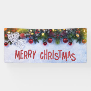 Winterdekorationen Ornamente Frohe Weihnachten Banner