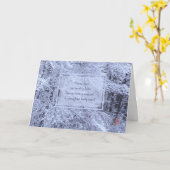 Winterdenken an Sie - schneebedeckte Branchen Karte (Gelbe Blume)