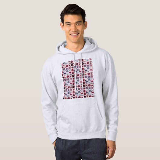 Winterdesign Männermuster Hooded Sweatshirt (Vorne ganz)