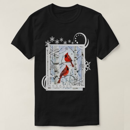 Winterdinals Birch Trees Snowflake Design T-Shirt (Design vorne)