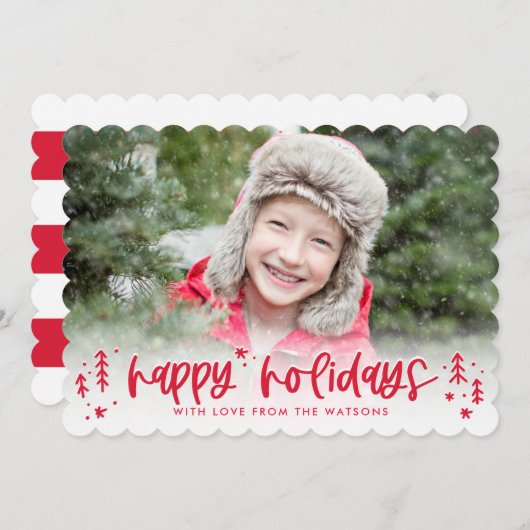 Winterdoodles Moderne Urlaubskarte Feiertagskarte (Vorne/Hinten)