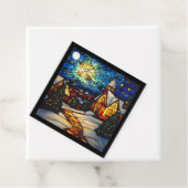 Winterdorf aus verkettetem Glas Geschenkanhänger (Beispiel)