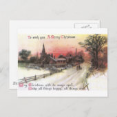 Winterdorf bei Sunset Vintage Weihnachten (Vorne/Hinten)