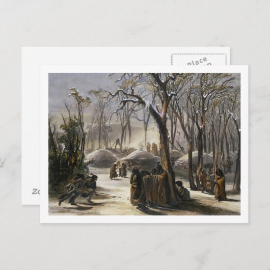 Winterdorf der Minatarres, Teller 26 von Vo Postkarte (Vorne/Hinten)