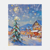 Winterdorf-Feiertag Fleecedecke (Vorderseite)