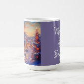 Winterdorf-Feiertag Kaffeetasse (Mittel)