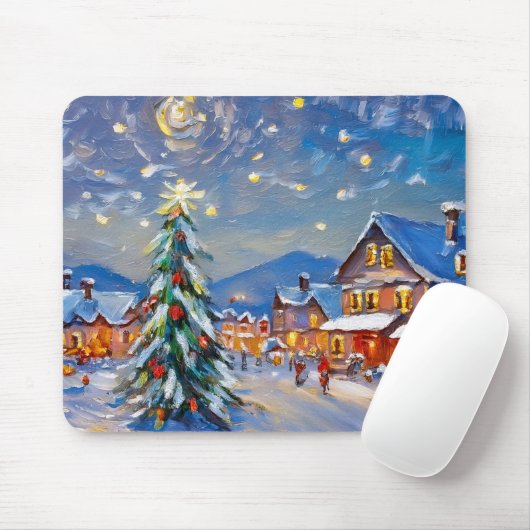 Winterdorf-Feiertag Mousepad (Mit Mouse)