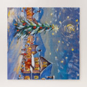 Winterdorf-Feiertag Puzzle (Horizontal)