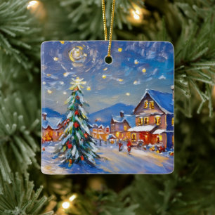 Winterdorf-Feiertage Keramikornament