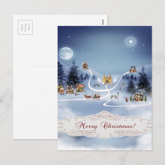 Winterdorf, frohe Weihnachten (Vorne/Hinten)