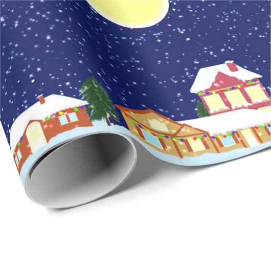 Winterdorf Geschenkpapier (Rolleneckpunkt)