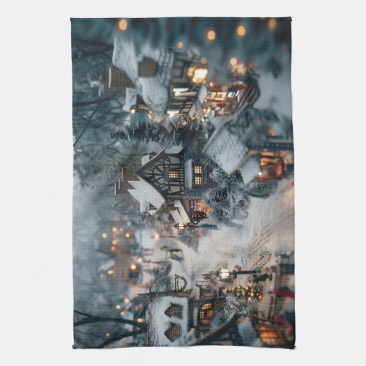 Winterdorf Geschirrtuch (Vertikal)