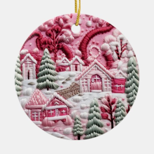 Winterdorf Harmonie Keramik Ornament (Vorne)