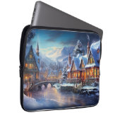 Winterdorf-Illustration Laptopschutzhülle (Vorne Rechts)