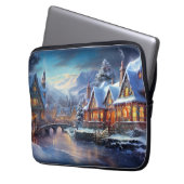 Winterdorf-Illustration Laptopschutzhülle (Vorderseite Links)