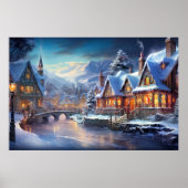 Winterdorf-Illustration Poster (Vorne)