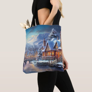 Winterdorf-Illustration Tasche