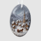 Winterdorf in einem Bergtal Ornament (Vorderseite)