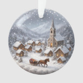 Winterdorf in einem Bergtal Ornament (Vorderseite)