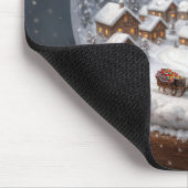 Winterdorf in einer Weihnachts-Schneekugel Mousepad (Ecke)