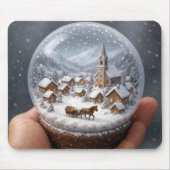 Winterdorf in einer Weihnachts-Schneekugel Mousepad (Vorne)