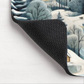 Winterdorf Landschaft Mousepad (Ecke)