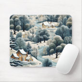 Winterdorf Landschaft Mousepad (Mit Mouse)