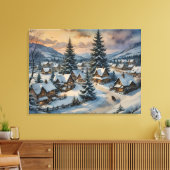 Winterdorf Leinwand Art (Insitu (Wohnzimmer))