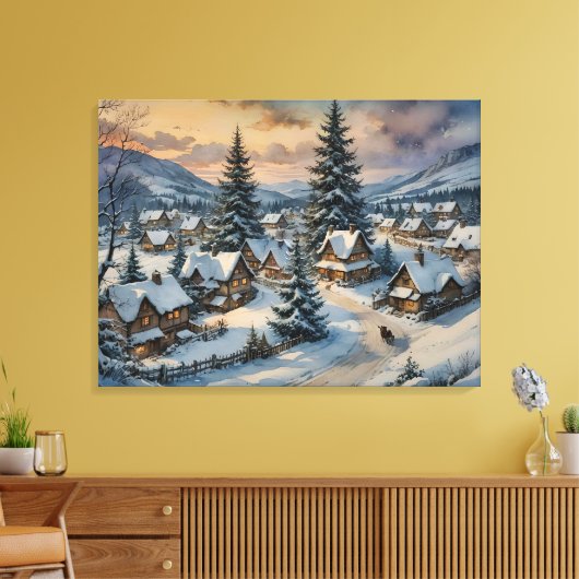 Winterdorf Leinwand Art (Insitu (Wohnzimmer))