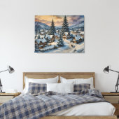 Winterdorf Leinwand Art (Insitu (Schlafzimmer))